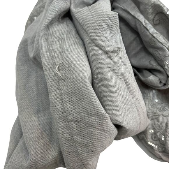 NURTURE NWT $129 Lightweight Grey Sequin Embroidered Dress SZ LG - Picture 14 of 15